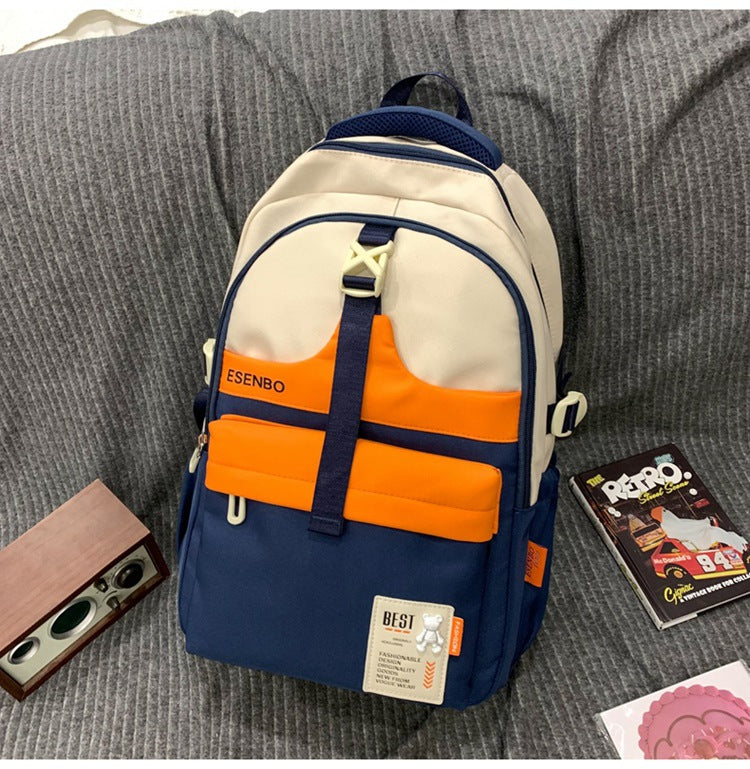 Schoolbag Women's Korean-style Harajuku Backpack Campus Style Junior High School Senior high school Student Schoolbag Simple Fashionable Large Capacity Backpack
