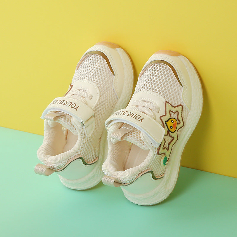 Functional Shoes, Summer Non-Slip Single Mesh Shoes for Children and Young Children, Breathable, Lightweight, Girls' Shoes, Wear-Resistant, Low-Top, Daily Casual Wear