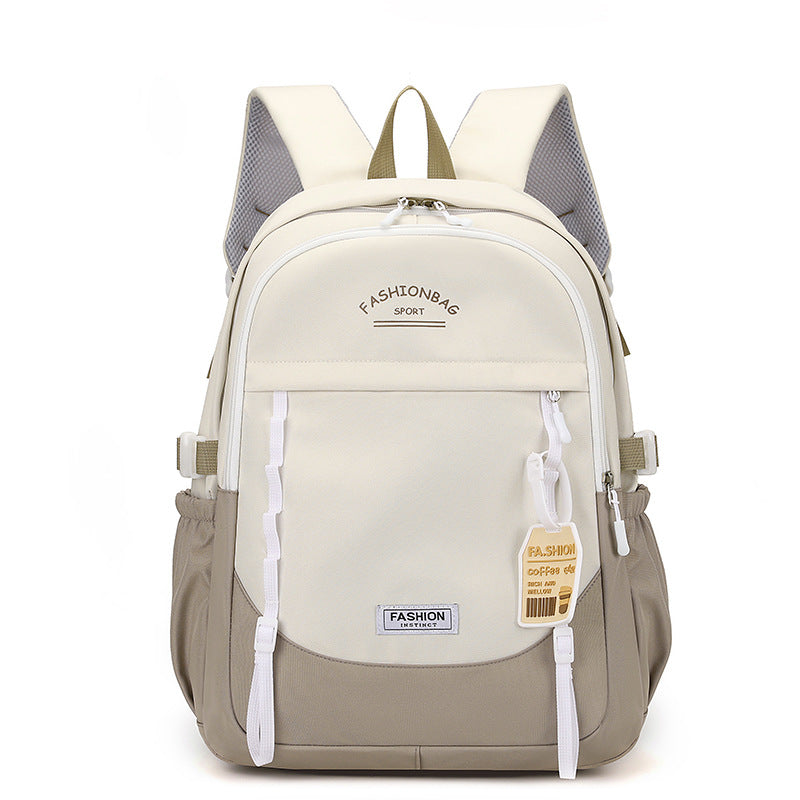 Simple Fashion High-end Sense Backpack All-match Senior high school College Student Computer Bag Casual Backpack High-value Schoolbag