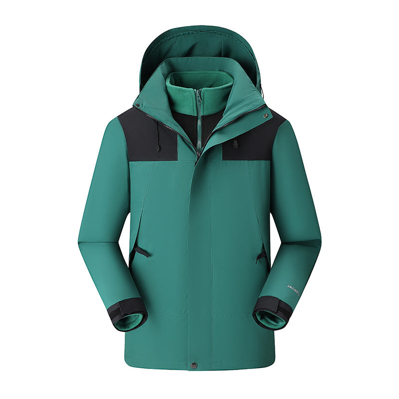 [Direct from Manufacturer] 3-in-1 Jacket for Couples, Outdoor Hiking Windproof and Waterproof Travel Detachable Two-Piece Set