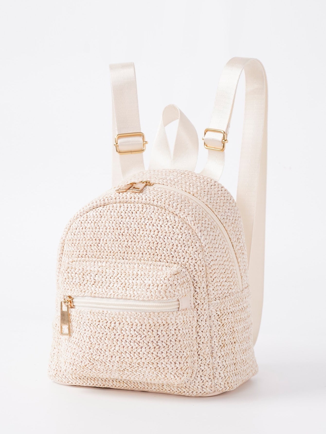 Ethnic Style Backpack Women's New Minority Double-Layer Zipper Casual Personality Backpack Straw Backpack