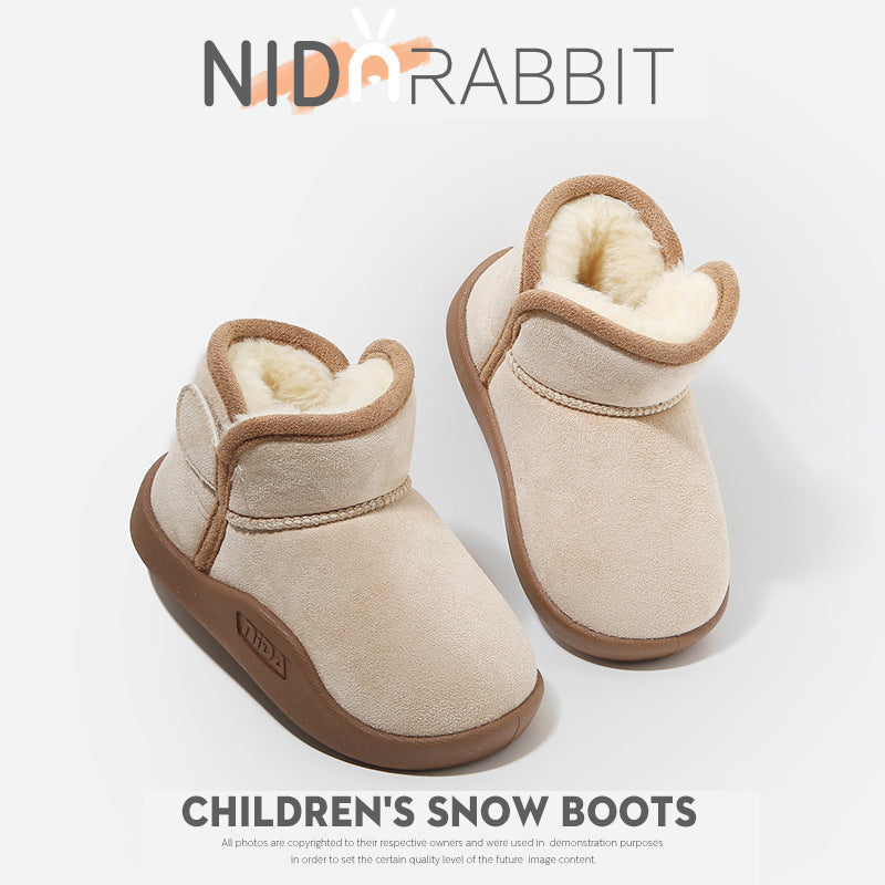 Children's Snow Boots Girls fleece-lined Thickened Boys Snow Cotton Children 2024 New Winter Big Cotton Shoes for Boys