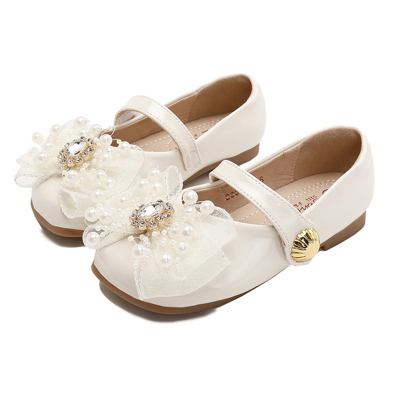 Children's Leather Shoes 2026 Spring and Autumn New Elsa Crystal Shoes Princess Shoes for Girls Fashionable Versatile Baby Shoes