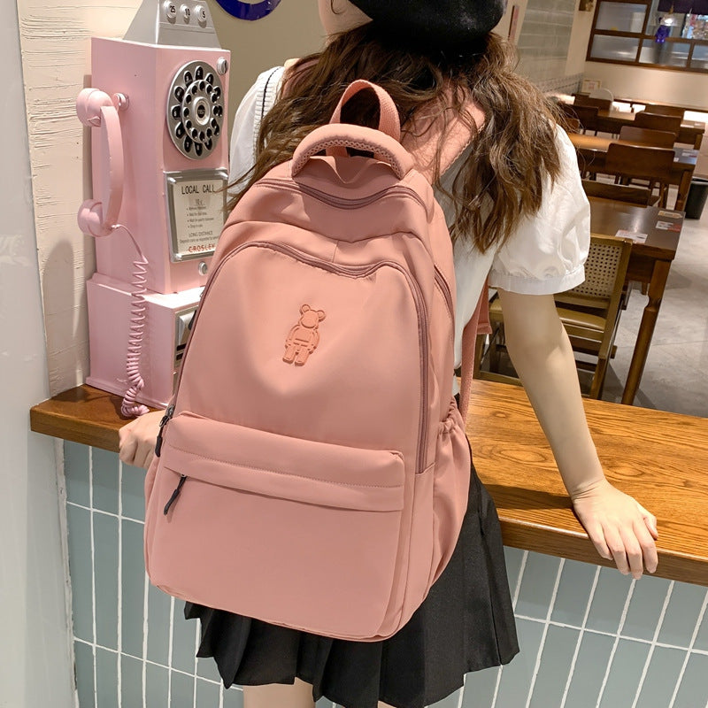 Simple Youth Campus Schoolbag Fashion Trend College Student Backpack Nylon Breathable Class Commuter Women Backpack