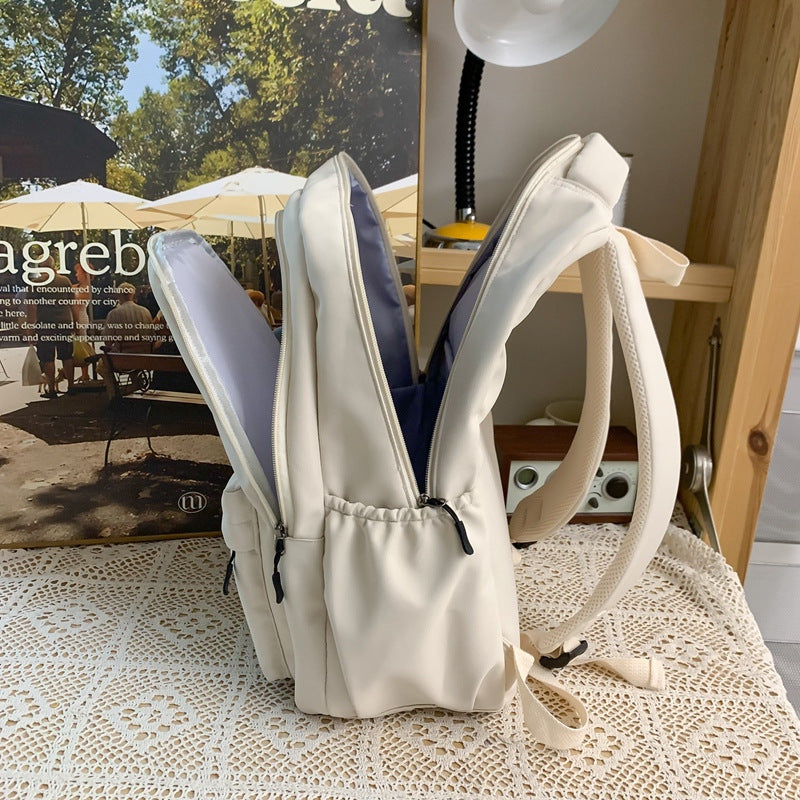 Simple Youth Campus Schoolbag Fashion Trend College Student Backpack Nylon Breathable Class Commuter Women Backpack