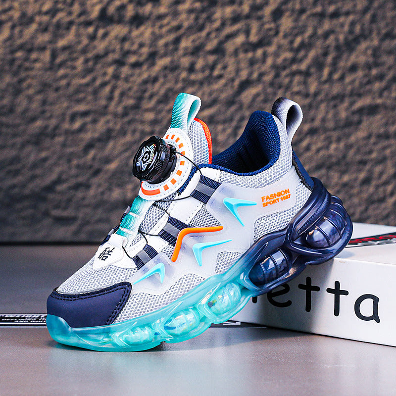 Cross-border children's shoes 2025 spring new mesh breathable boys sneaker big children's soft bottom running shoes wholesale