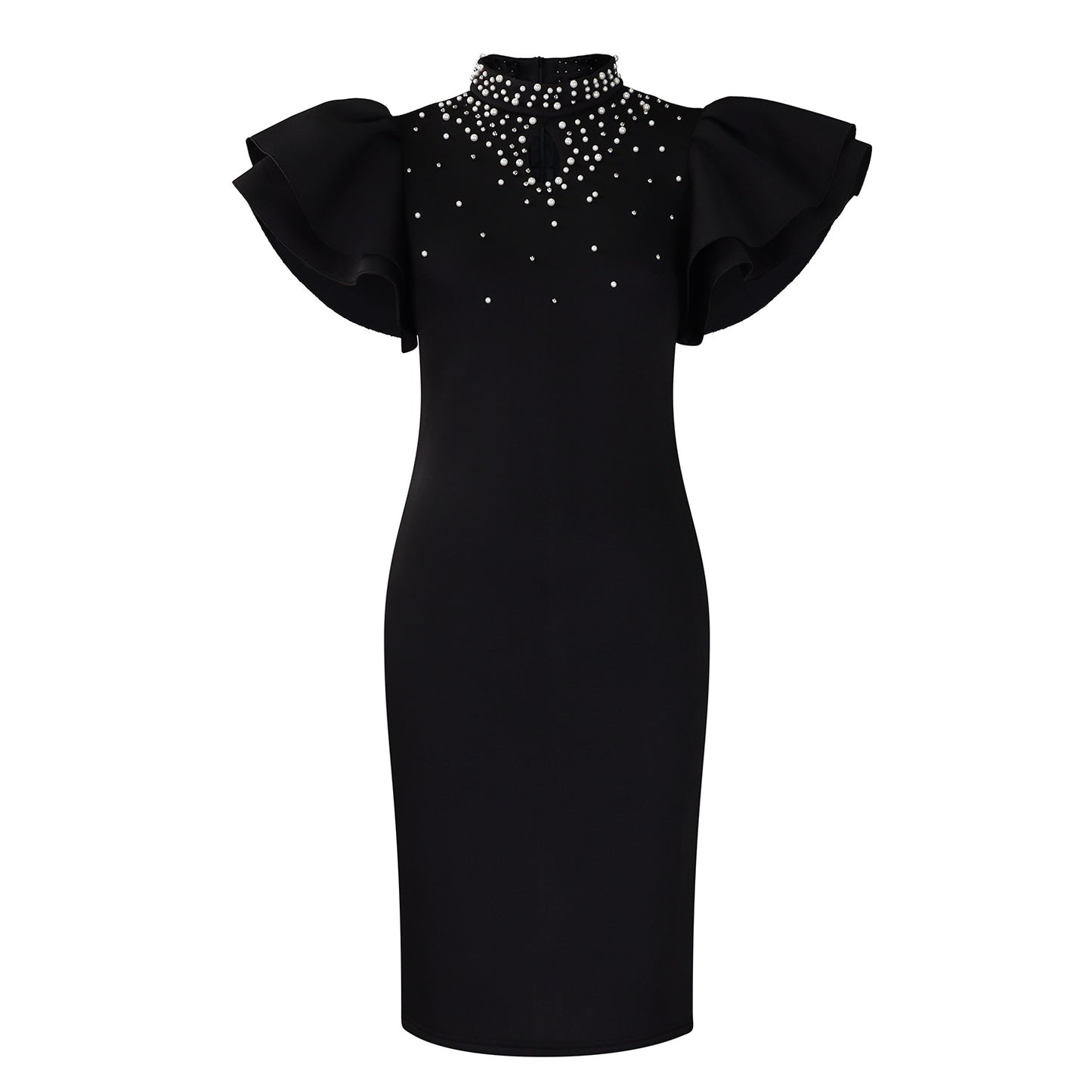 D560 Export Women's Clothing 2026 New Fashion Sexy Ruffle Sleeve Beaded Party Evening Dress African Dress