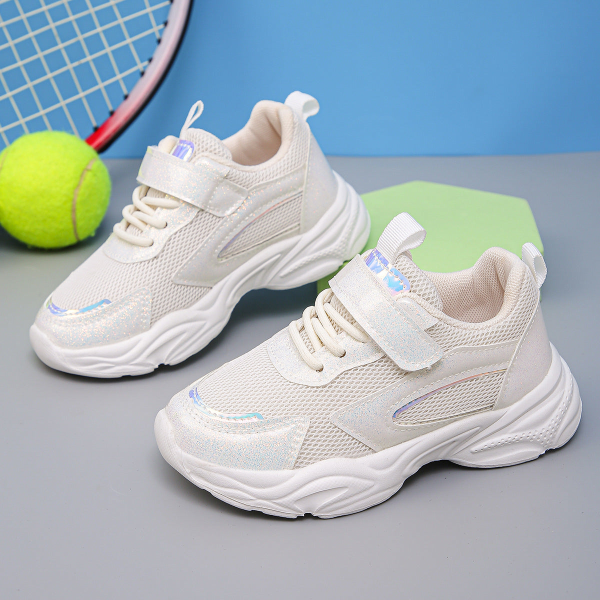 2024 spring and autumn new sneaker Velcro gradient function shoes for large children lightweight running shoes for students