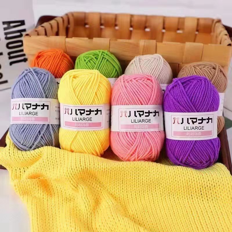 Four and a half two milk cotton 4 strand doll thread Korean cotton medium thick baby wool crochet hand thread wholesale