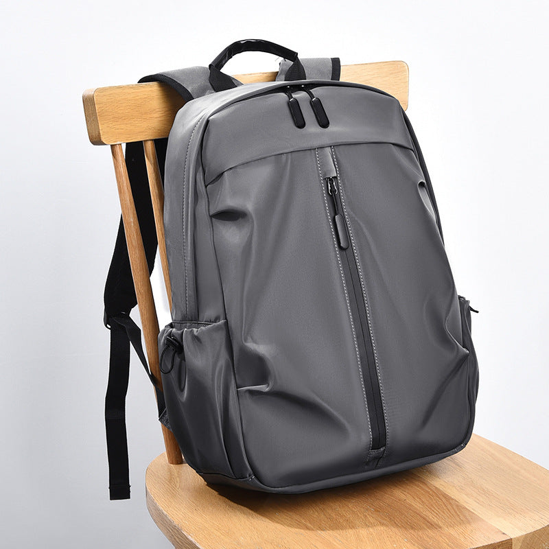Solid Color Student Schoolbag Large Capacity Junior High School Senior high school College Student Backpack Men's Travel Simple All-match Computer Backpack