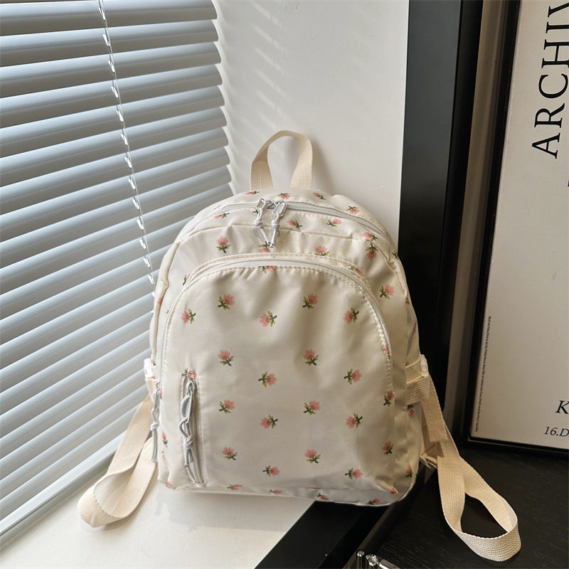 Fashionable and Simple Printed Backpack, Trendy and Trendy, Lightweight, Large-Capacity, Personalized School Bag for Middle School Students, Women's Backpack