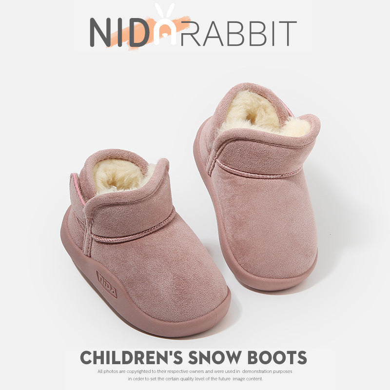 Children's Snow Boots Girls fleece-lined Thickened Boys Snow Cotton Children 2024 New Winter Big Cotton Shoes for Boys