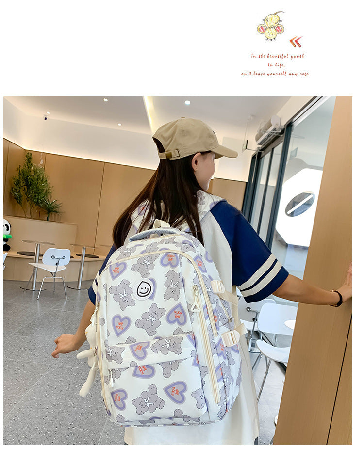 Student Schoolbag Japanese Style Simple Korean Style Backpack for Middle School Students and College Students Girls Cute Casual All-match Backpack