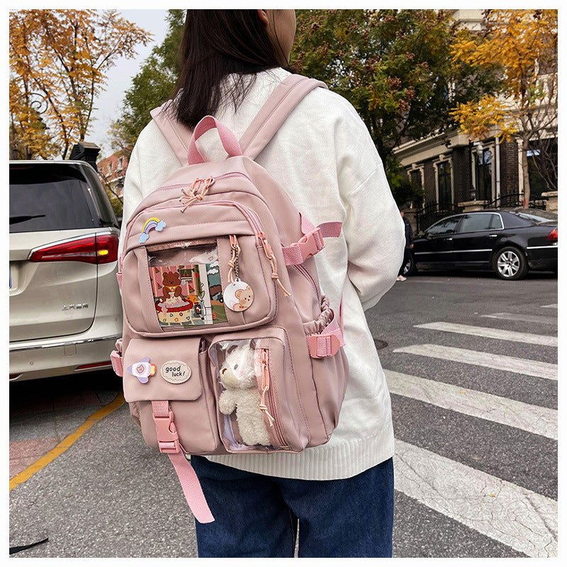 Cute Backpack 2026 New Model Large Capacity Fashionable and Stylish High School Student Schoolbag Female Korean Style Junior High School Student Backpack