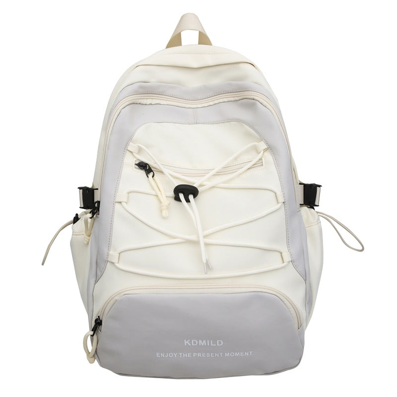 Mountain-Style Outdoor Hiking Backpack for Women, Large Capacity, Unique Design, Lightweight, High-End Gray School Bag for High School Girls