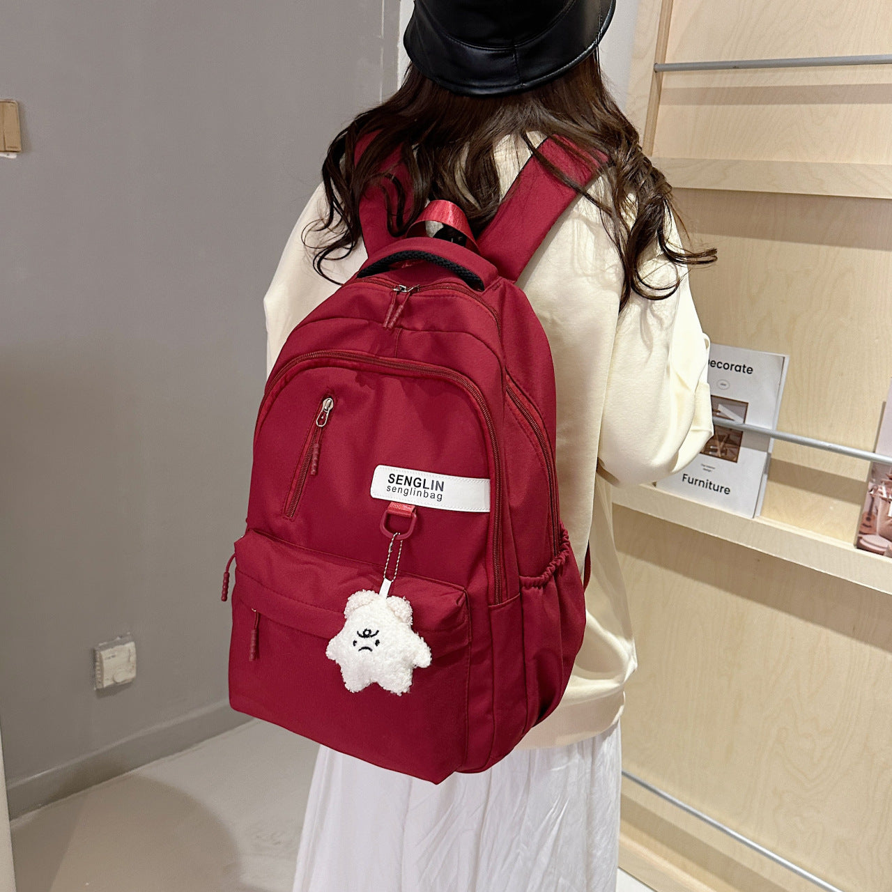 Simple Schoolbags for Boys, College Students, High School Students, Large-Capacity Girls' Backpacks, College Style Korean Fashion Couple Pairs