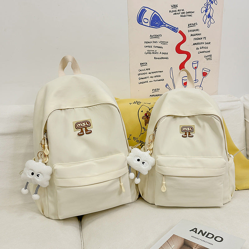 New School Bag Female College Student Large Capacity Backpack Lightweight Simple Short-Distance Travel Backpack High School Student School Bag