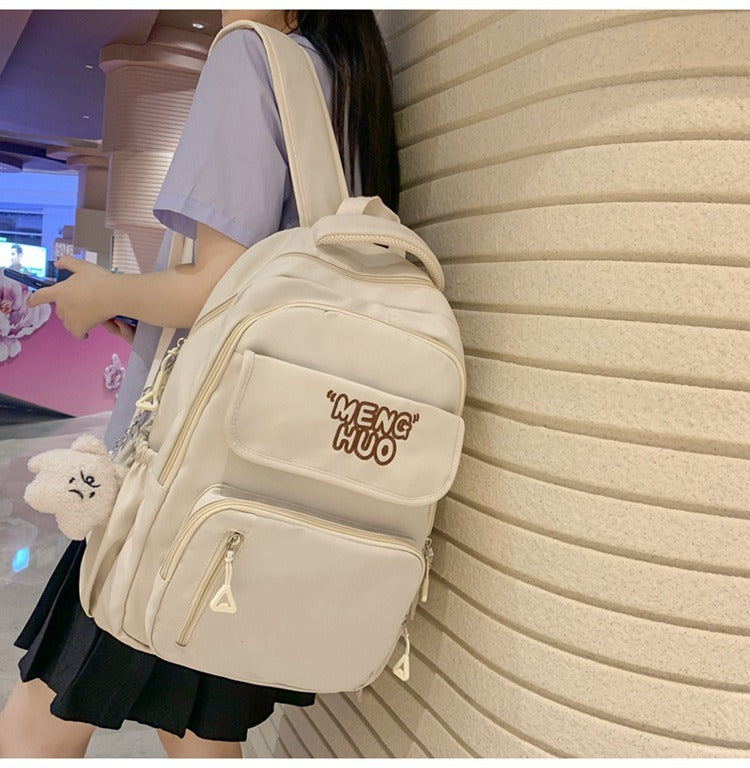 Junior high school Senior high school student schoolbag Korean leisure backpack 2024 autumn new large capacity simple trend backpack
