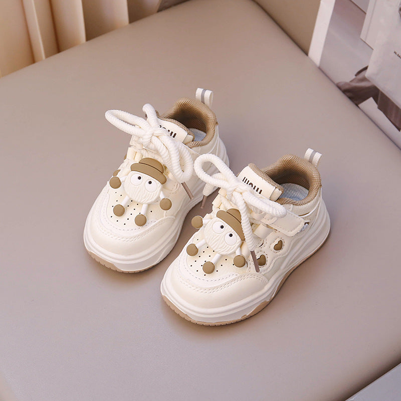 Children's Cartoon Niche Bread Shoes 2025 Spring New Fashionable Casual Thick-soled Comfortable Sports Board Shoes for Small and Middle-aged Children