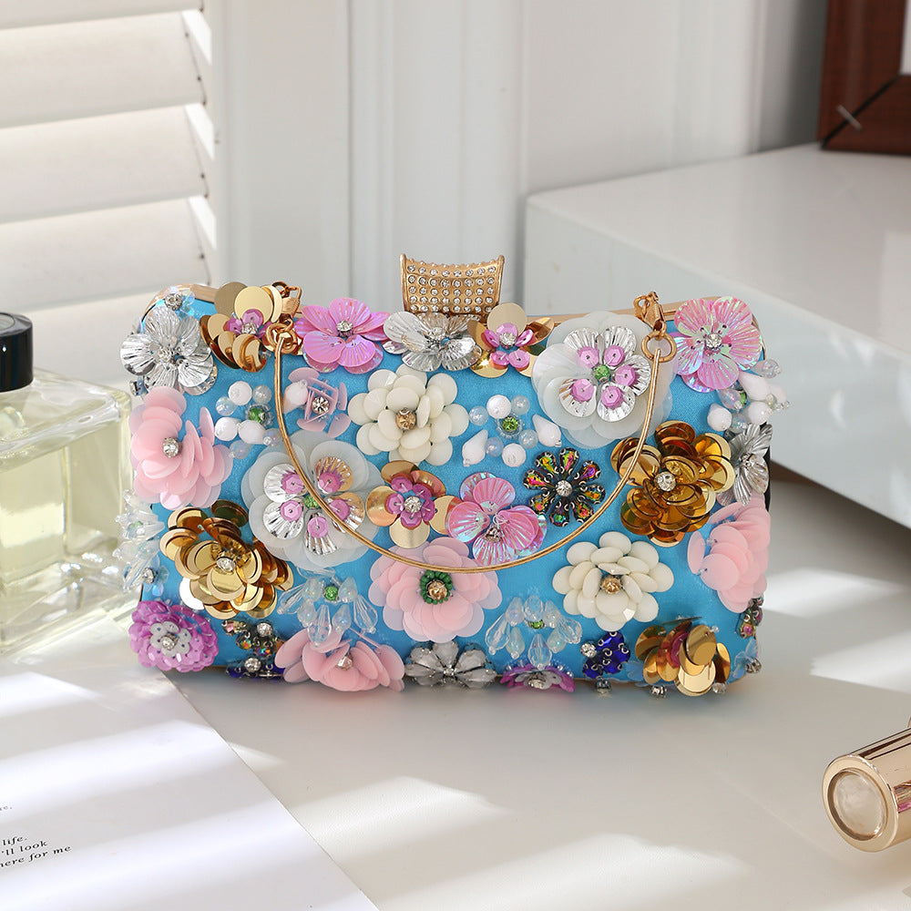 New High-end Flower Evening Bag Cross-border Bridal Evening Bag Creative High-value Flower Daofei Bag