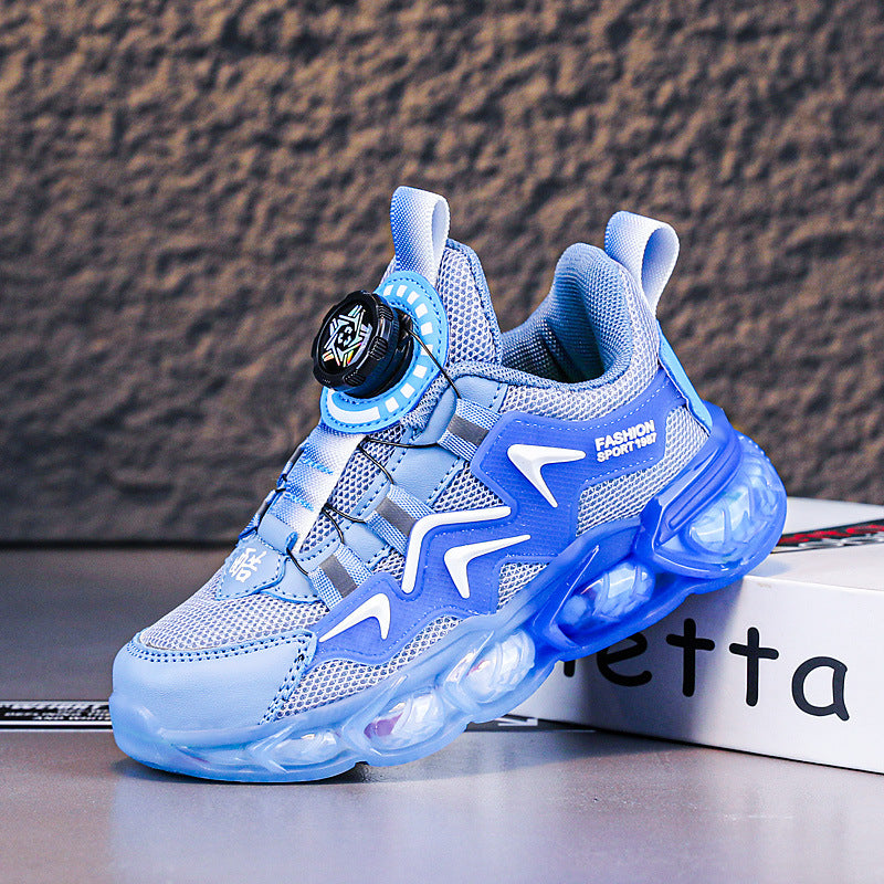 Cross-border children's shoes 2025 spring new mesh breathable boys sneaker big children's soft bottom running shoes wholesale