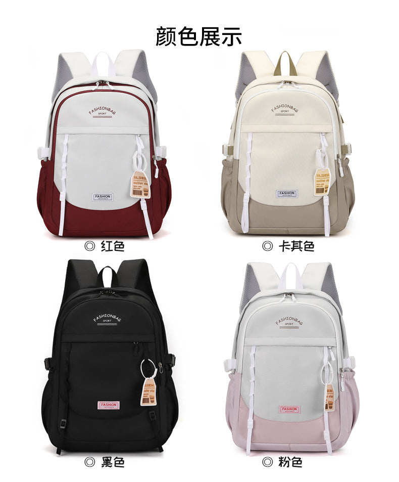 Simple Fashion High-end Sense Backpack All-match Senior high school College Student Computer Bag Casual Backpack High-value Schoolbag