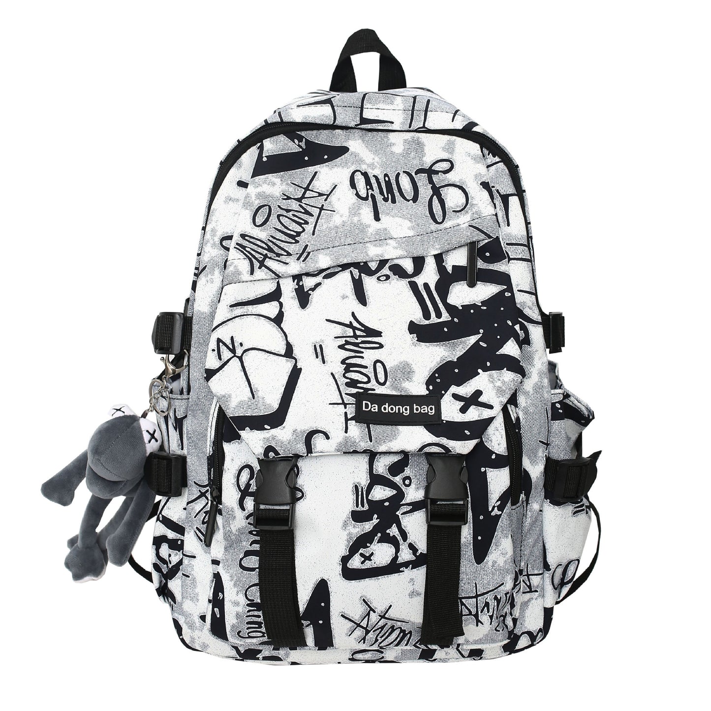 Trendy Brand Backpack Fashion Trendy Cool Large Capacity Graffiti Backpack Men's and Women's Casual College Student Schoolbag Male Junior High School Students
