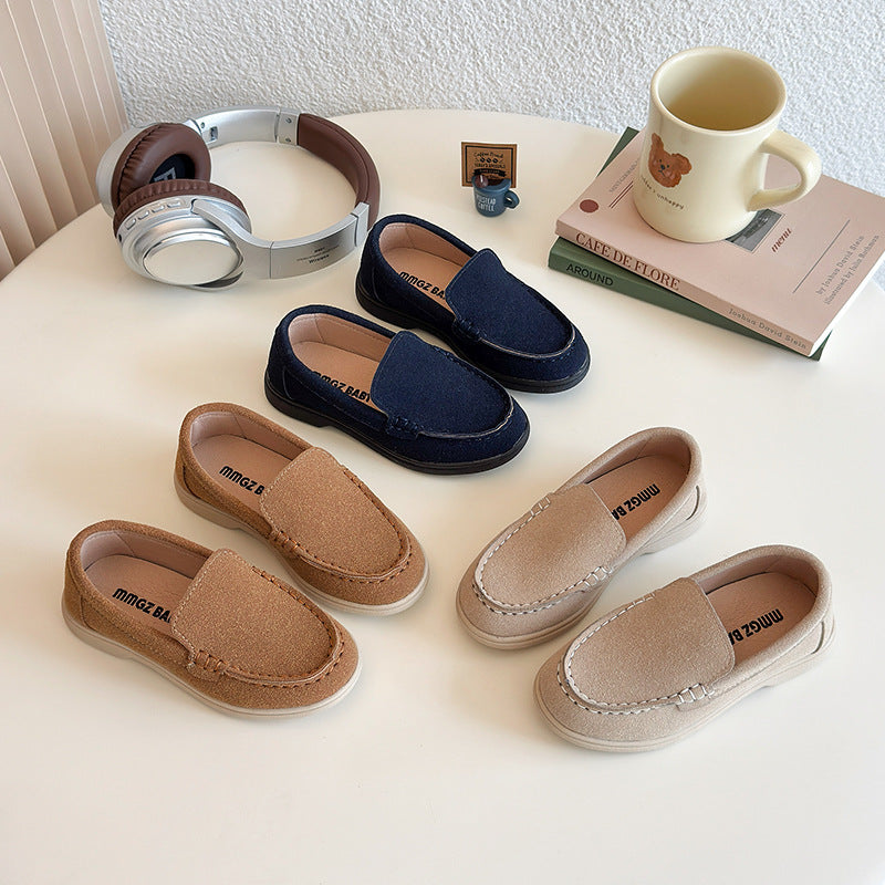 Children's Beanie Shoes, British Style Retro Loafers, Boys' Casual Leather Shoes, Little Girls' Casual Shoes, Kidsren's Shoes