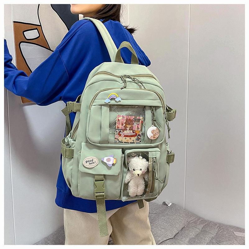 Cute Backpack 2026 New Model Large Capacity Fashionable and Stylish High School Student Schoolbag Female Korean Style Junior High School Student Backpack