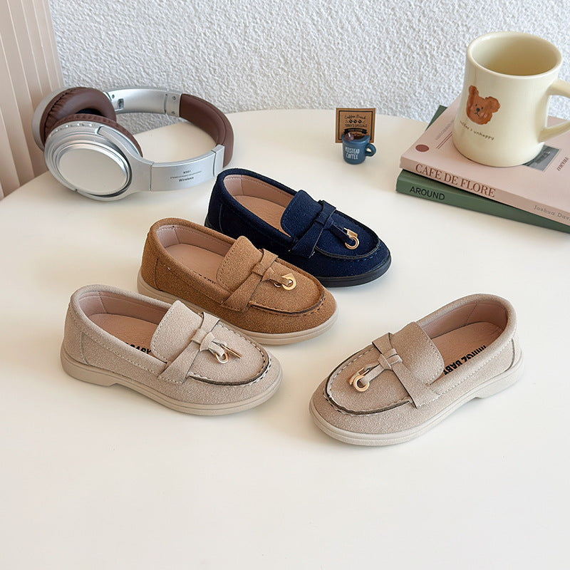 Children's Loafers, British Style Retro Loafers, Boys' Casual Leather Shoes, Little Girls' Casual Shoes