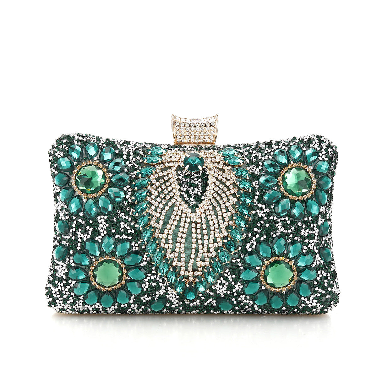 Cross-Border New Women's Evening Bag, European and American Clothing, Versatile Evening Bag, Inlaid Hand-Held Shoulder Bag, Cross-Body Hand-Held Women's Bag