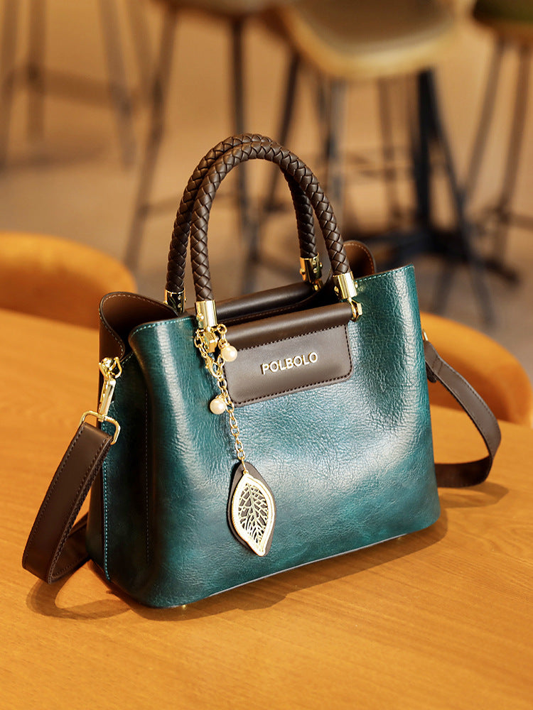 Hd Light Luxury Genuine Leather Bag for Women 2025 New Single Shoulder Bag for Middle-Aged Ladies and Mothers Large Capacity Versatile Handbag