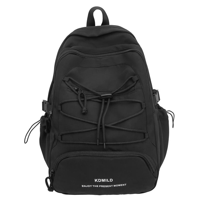Mountain-Style Outdoor Hiking Backpack for Women, Large Capacity, Unique Design, Lightweight, High-End Gray School Bag for High School Girls