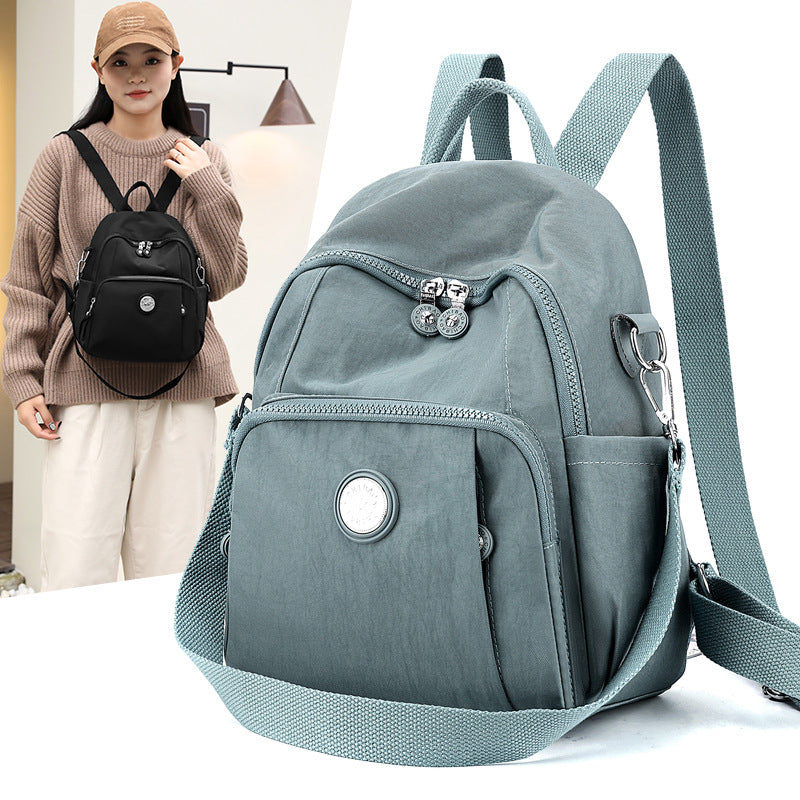 Lightweight waterproof nylon cloth bag large capacity student schoolbag fashion women's backpack trendy shopping travel bag