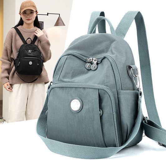 Lightweight waterproof nylon cloth bag large capacity student schoolbag fashion women's backpack trendy shopping travel bag
