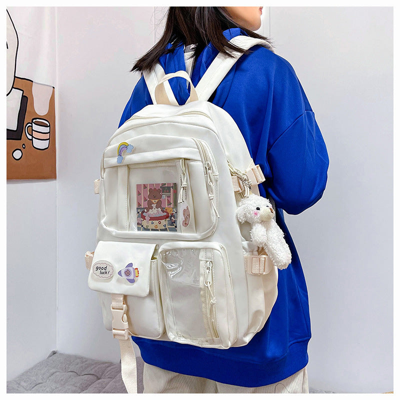 Cute Backpack 2026 New Model Large Capacity Fashionable and Stylish High School Student Schoolbag Female Korean Style Junior High School Student Backpack