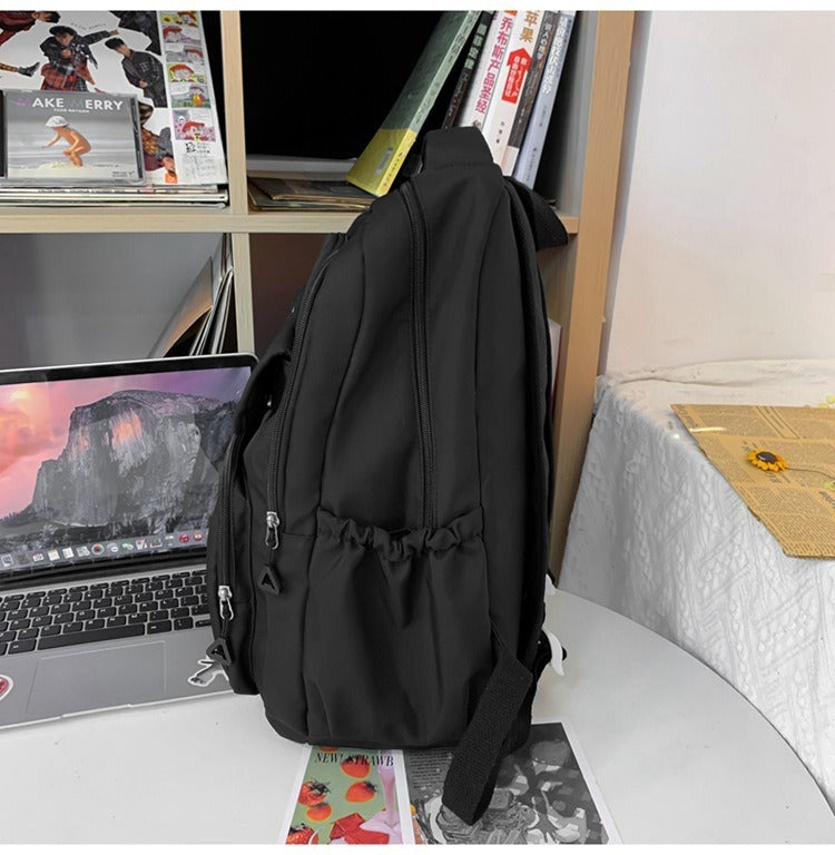 Junior high school Senior high school student schoolbag Korean leisure backpack 2024 autumn new large capacity simple trend backpack