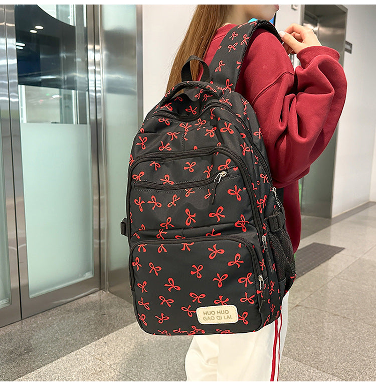 New Girls Backpack Japanese Ins Three-piece Bag Junior Senior high school Student Schoolbag Campus Style Large Capacity Backpack
