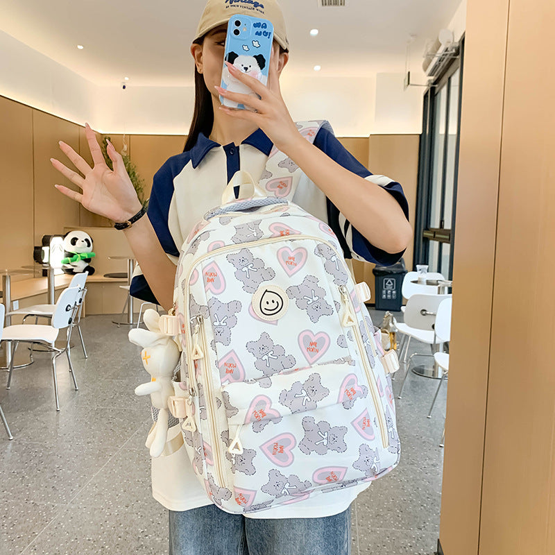 Student Schoolbag Japanese Style Simple Korean Style Backpack for Middle School Students and College Students Girls Cute Casual All-match Backpack