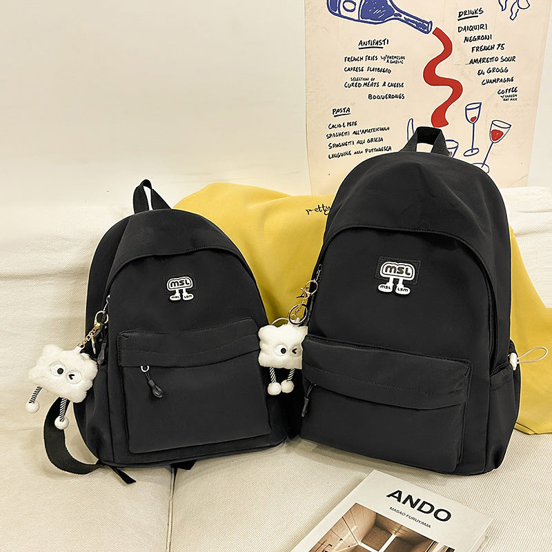 New School Bag Female College Student Large Capacity Backpack Lightweight Simple Short-Distance Travel Backpack High School Student School Bag
