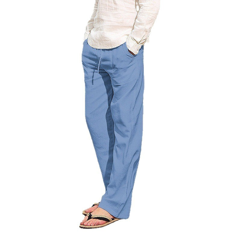 2021 independent station best selling men's linen casual multi-pocket trousers (a large number of spot) factory direct sales