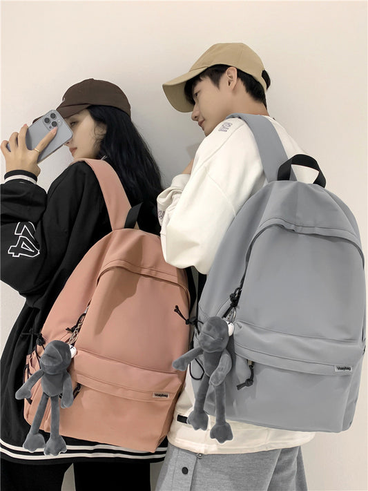 Backpack Men's and Women's Simple Large Capacity Travel Backpack Women's Casual Trendy Cool Junior High School Student Senior high school College Student Schoolbag