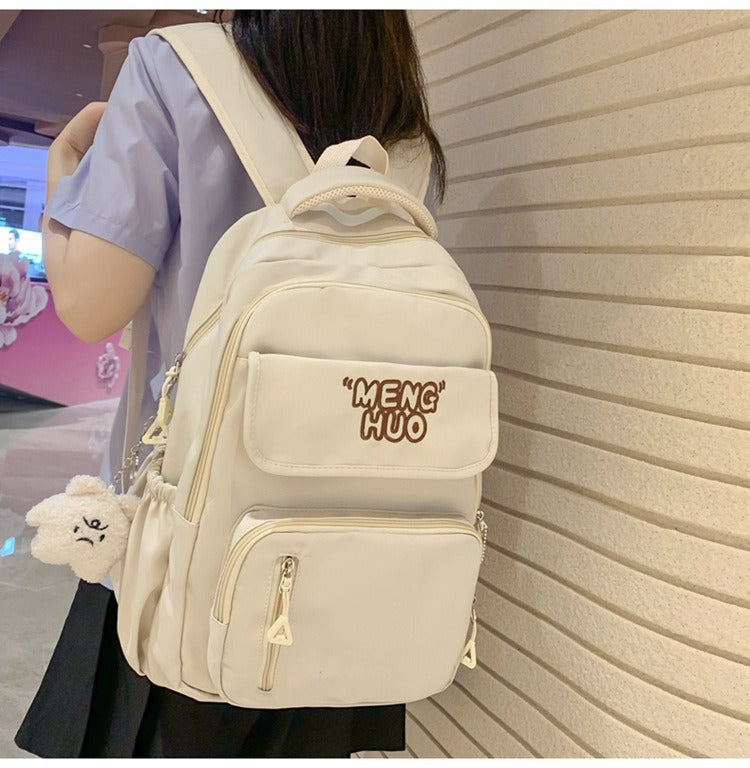 Junior high school Senior high school student schoolbag Korean leisure backpack 2024 autumn new large capacity simple trend backpack