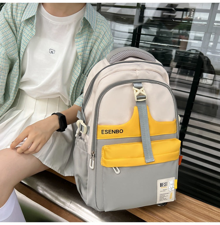 Schoolbag Women's Korean-style Harajuku Backpack Campus Style Junior High School Senior high school Student Schoolbag Simple Fashionable Large Capacity Backpack