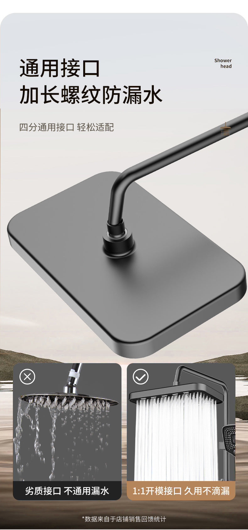 Panel grande de 36CM, cabezal de ducha supercargo montado en el techo de gran flujo, conjunto de 3 modos, lluvia de alta presión, accesorios de ducha de baño