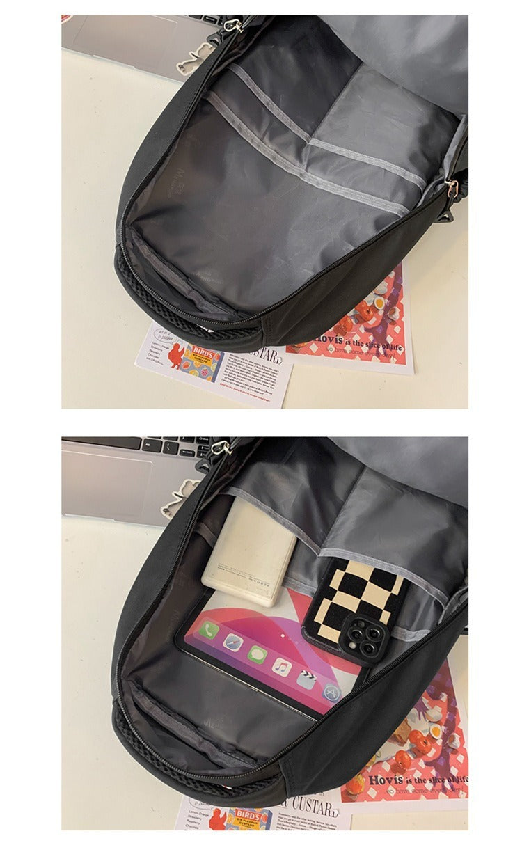 Junior high school Senior high school student schoolbag Korean leisure backpack 2024 autumn new large capacity simple trend backpack