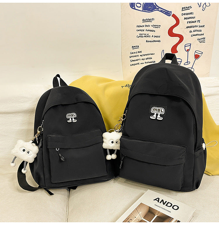 New School Bag Female College Student Large Capacity Backpack Lightweight Simple Short-Distance Travel Backpack High School Student School Bag