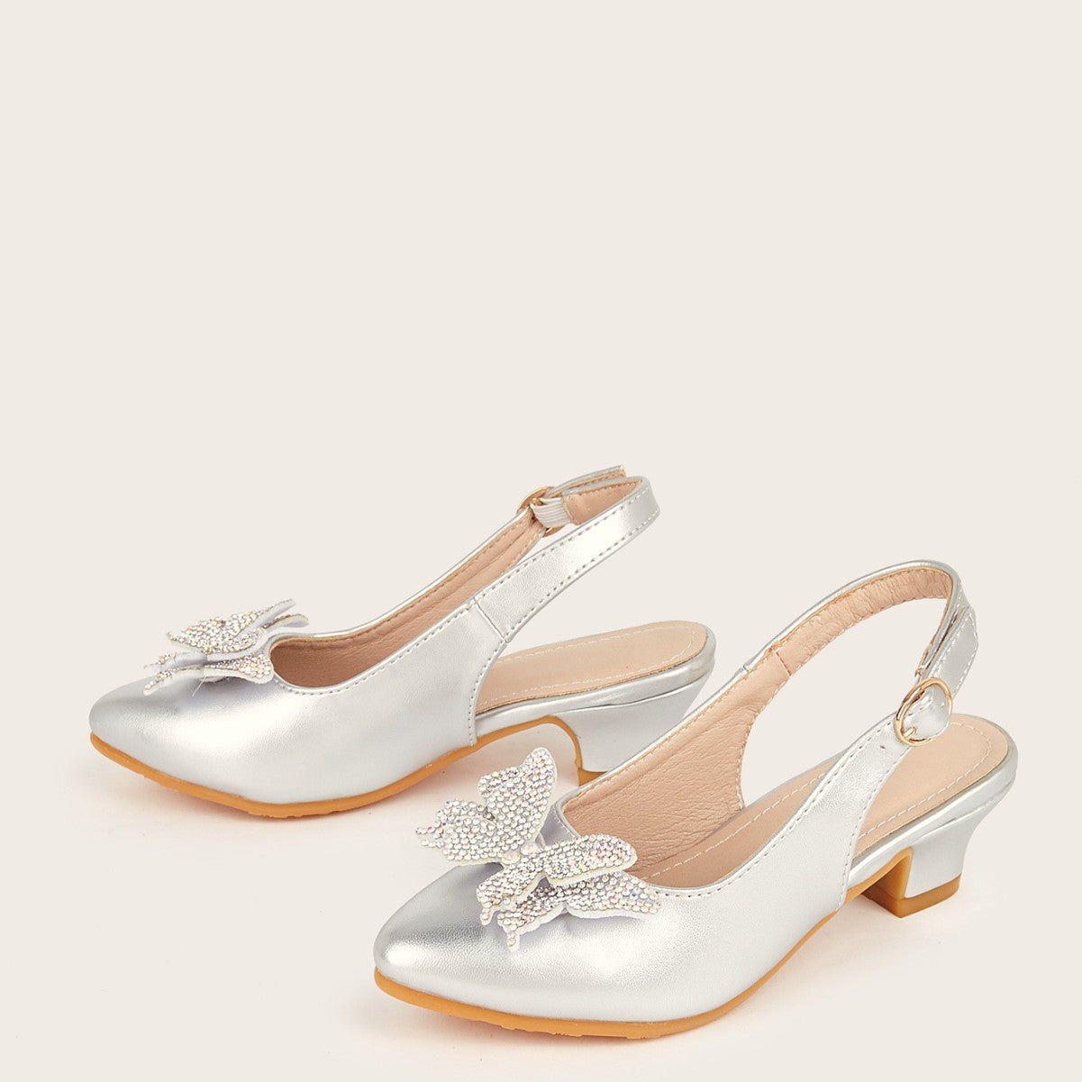 2026 New Shoes for Children Aged 7-12, Girls' Sandals with Bow, Pointed Toe, High-Heeled Kidsren's Flats, Kidsren's Shoes