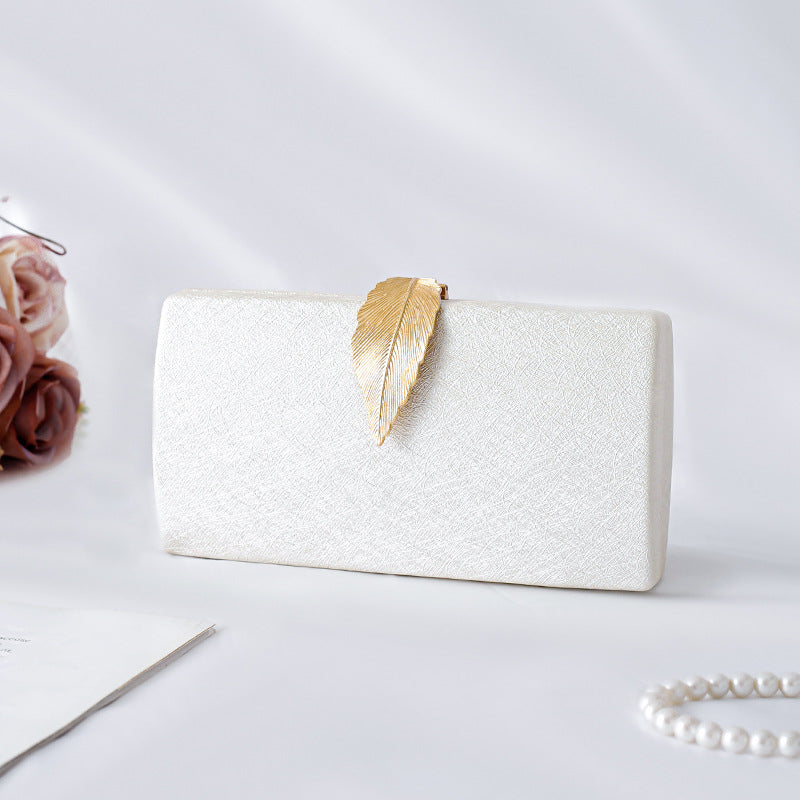 Cross-border Evening Bag Celebrity Handbag Leaf Buckle Women's Dress Bag Cheongsam Bag Small Square Bag Crossbody Bag Factory Outlet