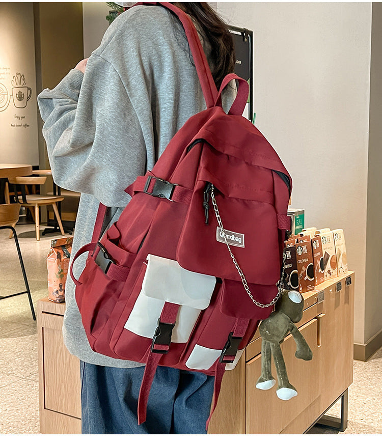 Original Niche Non-Colliding Trendy and Cool Boys' Schoolbags, Female Junior High School Students' Large-Capacity and Good-Looking High School Students' Backpacks
